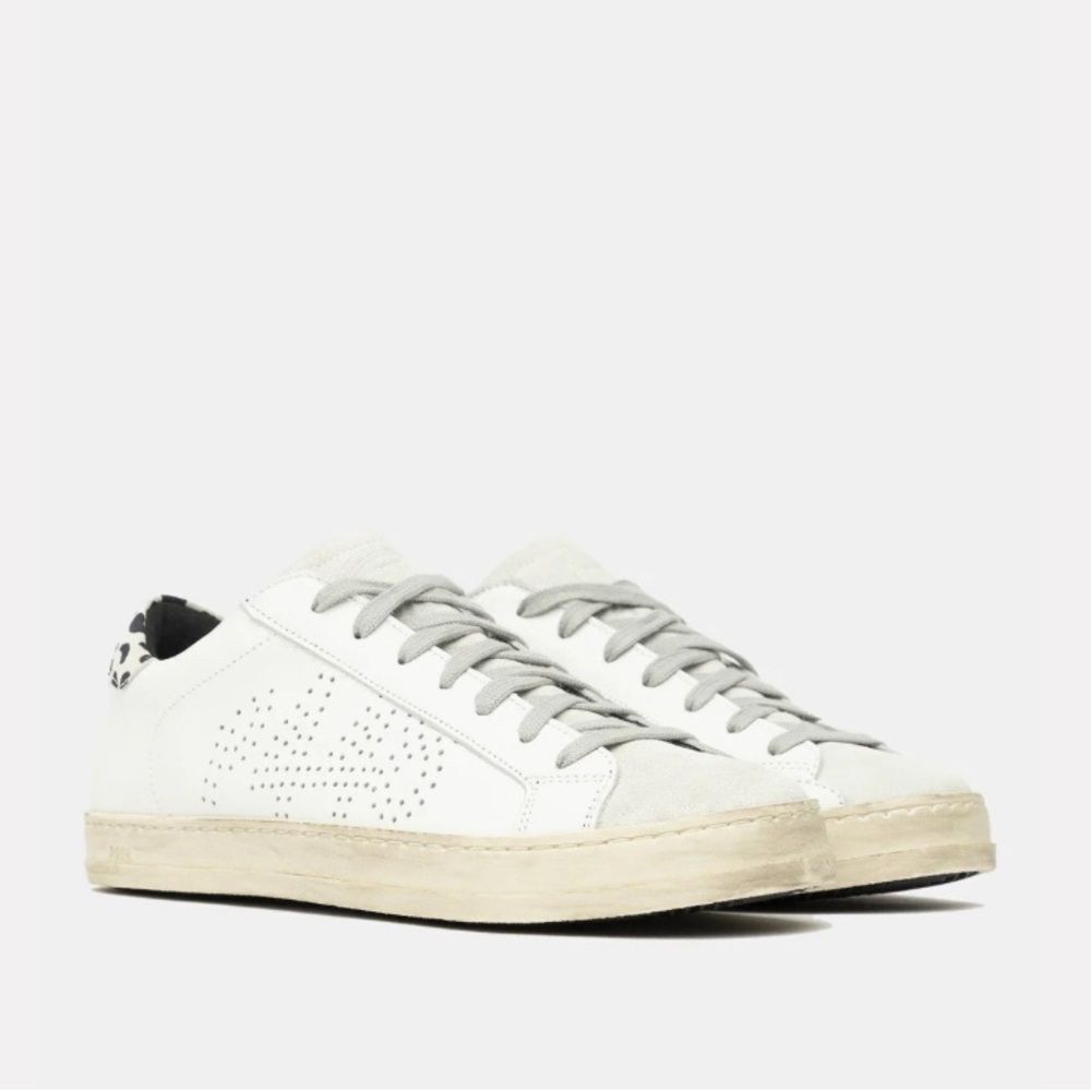P448 John Low Top Distressed Lace Up Sneakers Size EU 37 US 6.5-7